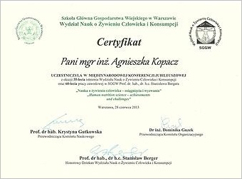 Konferencja z okazji 25-lecia powstania Wydziału Nauk o Żywieniu, SGGW SGGW, nauka o żywieniu